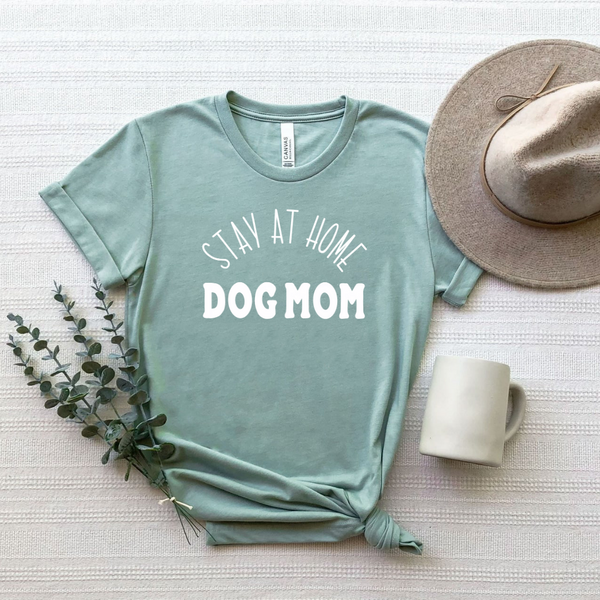 Stay At Home Dog Mom Dusty Blue T-Shirt