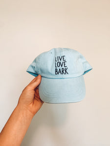 "Live, Love, Bark" Ocean Blue Hat