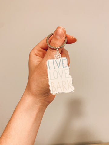 Live, Love, Bark Keychain
